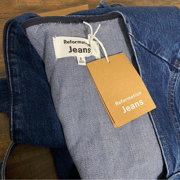 NWT Reformation Calypso Wide Leg Denim Jumpsuit size 0 - Picture 16 of 16